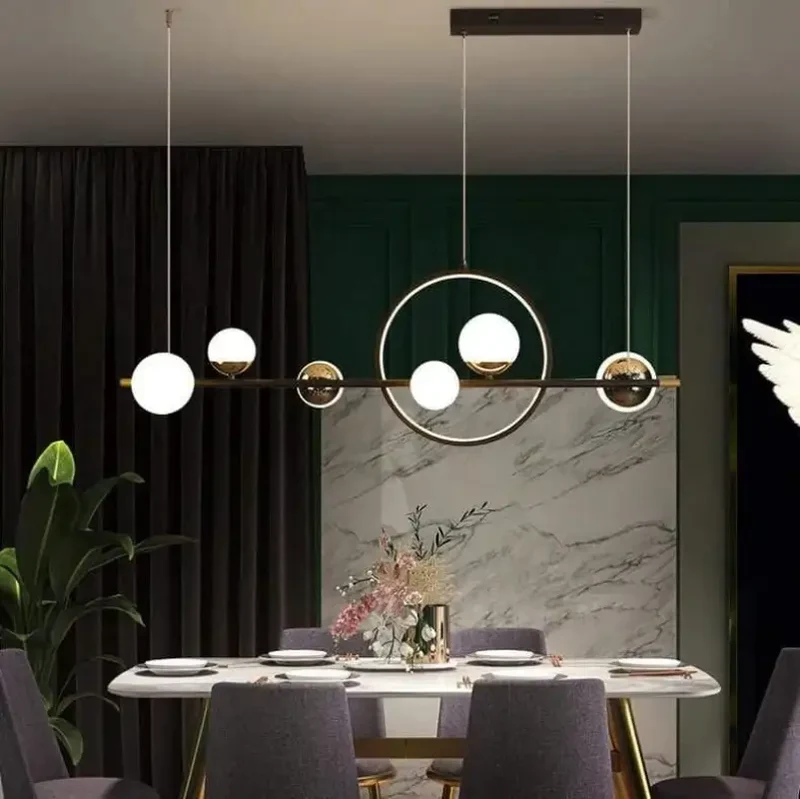 Hanglamp Bol Zwart LED Dimbaar G9 6-Lichts Scandinavisch Woonkamer Eetkamer Modern | Sansoti