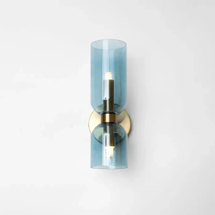 Wandlamp Glas Goud Dubbele Kap 35cm E14 Hal Woonkamer Slaapkamer Modern Stijlvol | Sansoti