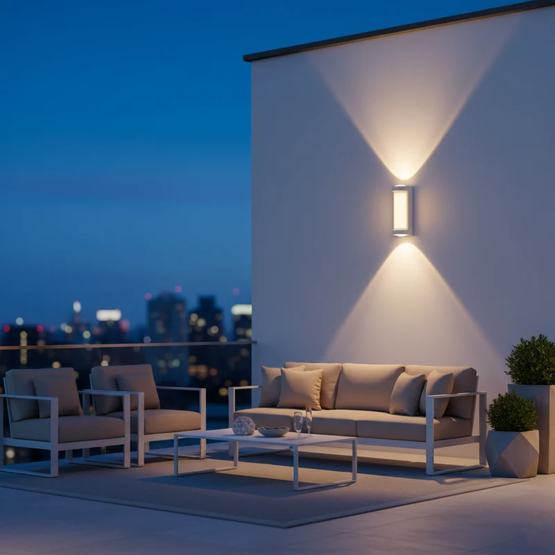 Buitenlamp Up Down LED IP65 Waterdicht Zwart Wit Gevelverlichting 10W | Sansoti