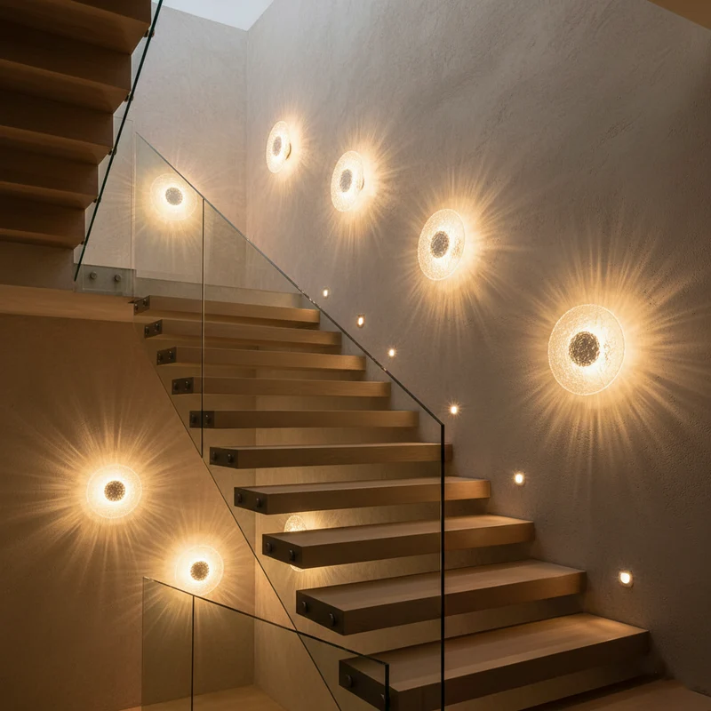 Wandlamp Travertijn Acryl Rond LED Minimalistisch Japandi Ø30 Slaapkamer Hal | Sansoti