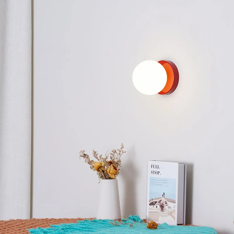 Wandlamp Glas Rond Nordisch Minimalistisch G9 LED Zwart Wit Groen Slaapkamer | Sansoti
