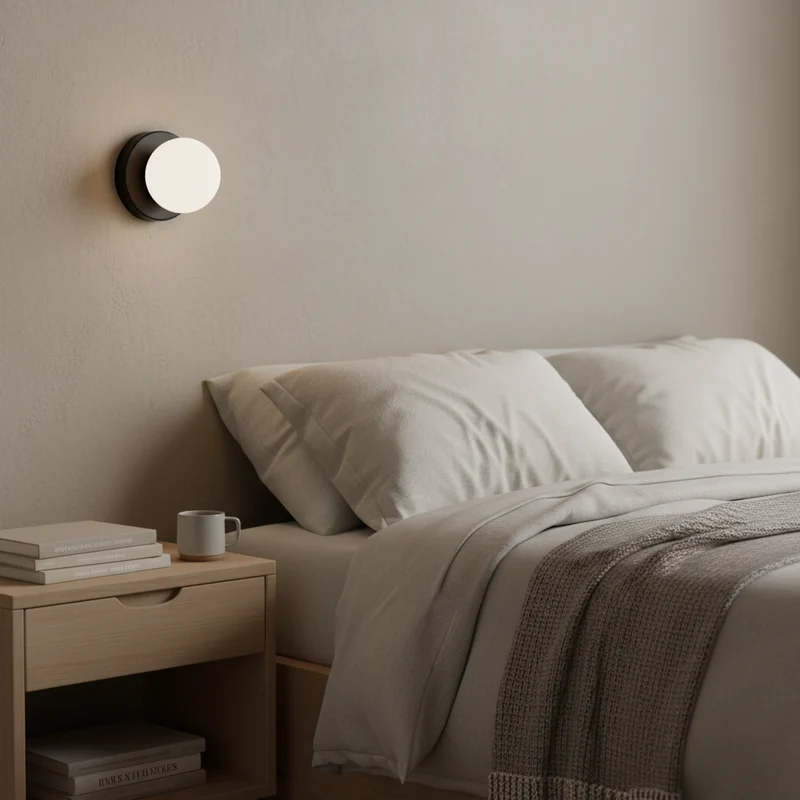Wandlamp Glas Rond Nordisch Minimalistisch G9 LED Zwart Wit Groen Slaapkamer | Sansoti