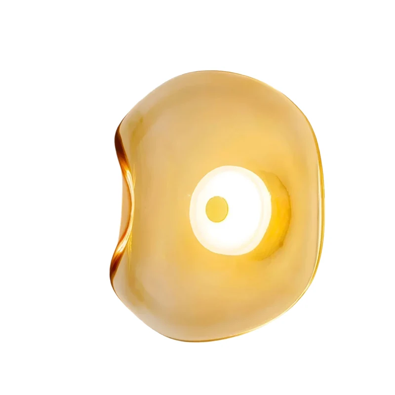 Wandlamp Gebogen Glas LED Sculpturaal Nordisch Goud Zwart 25cm Woonkamer Slaapkamer | Sansoti