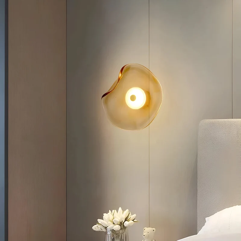Wandlamp Gebogen Glas LED Sculpturaal Nordisch Goud Zwart 25cm Woonkamer Slaapkamer | Sansoti