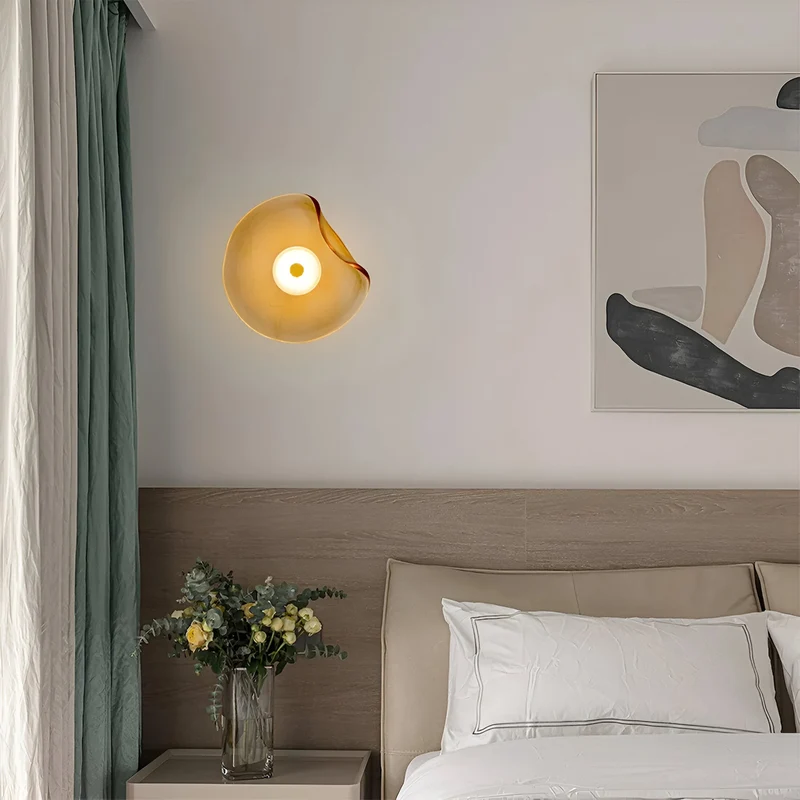 Wandlamp Gebogen Glas LED Sculpturaal Nordisch Goud Zwart 25cm Woonkamer Slaapkamer | Sansoti