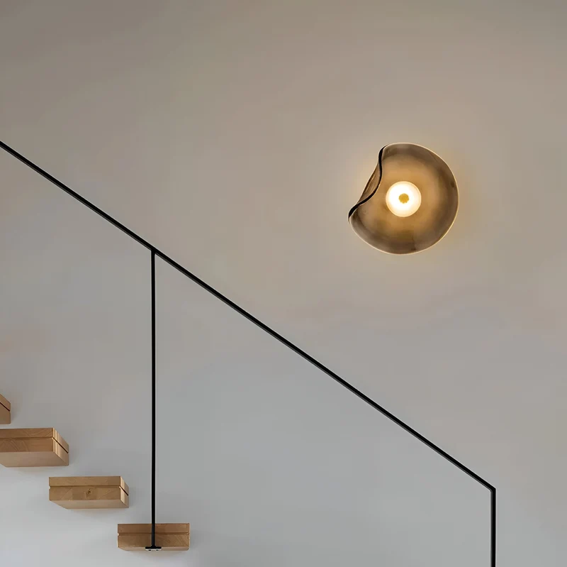 Wandlamp Gebogen Glas LED Sculpturaal Nordisch Goud Zwart 25cm Woonkamer Slaapkamer | Sansoti