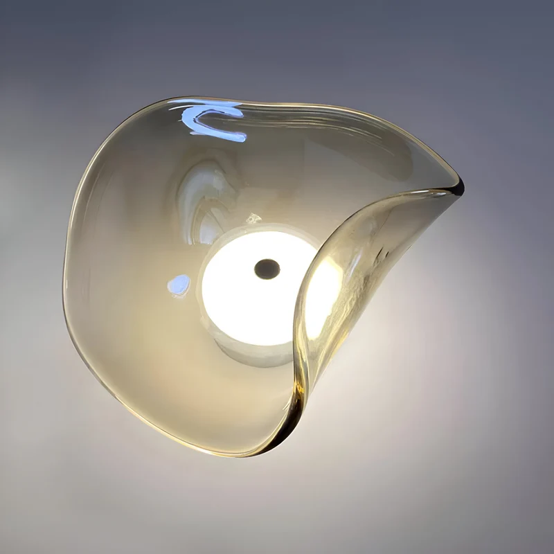 Wandlamp Gebogen Glas LED Sculpturaal Nordisch Goud Zwart 25cm Woonkamer Slaapkamer | Sansoti