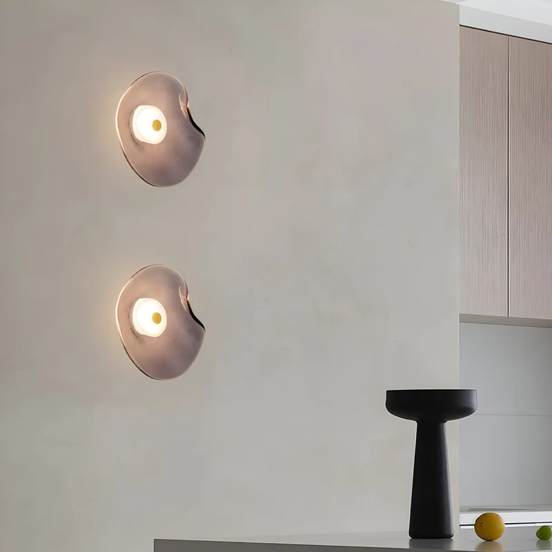 Wandlamp Gebogen Glas LED Sculpturaal Nordisch Goud Zwart 25cm Woonkamer Slaapkamer | Sansoti