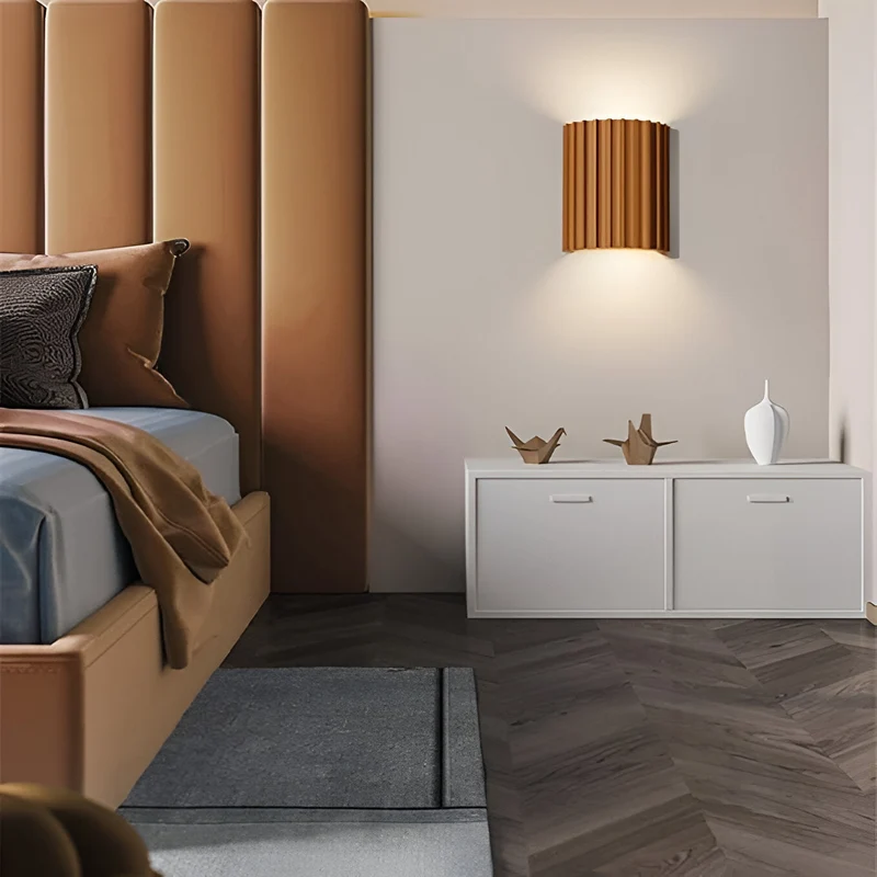 Wandlamp Resin Sculptuur Golvend Nordisch Wit Groen Grijs Slaapkamer Hal | Sansoti