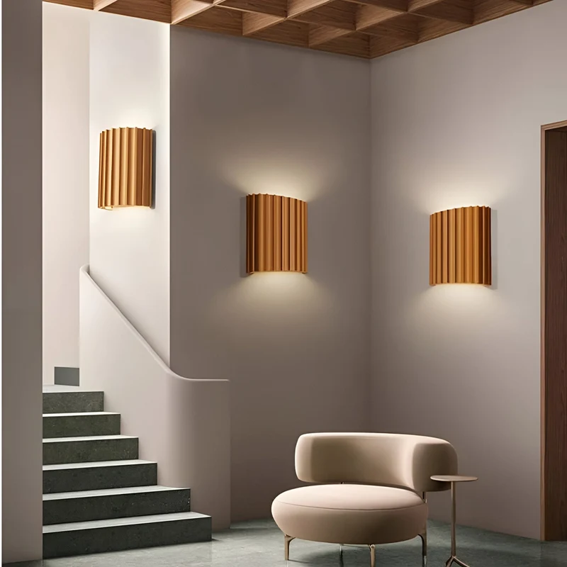 Wandlamp Resin Sculptuur Golvend Nordisch Wit Groen Grijs Slaapkamer Hal | Sansoti