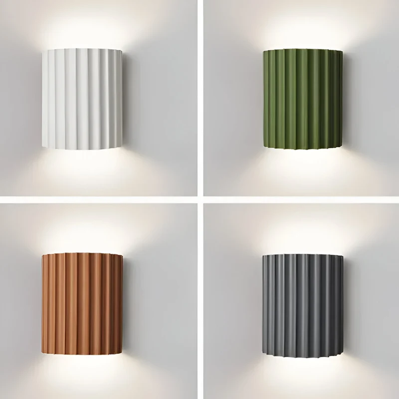 Wandlamp Resin Sculptuur Golvend Nordisch Wit Groen Grijs Slaapkamer Hal | Sansoti