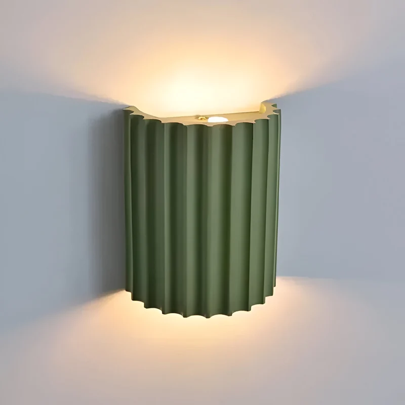 Wandlamp Resin Sculptuur Golvend Nordisch Wit Groen Grijs Slaapkamer Hal | Sansoti