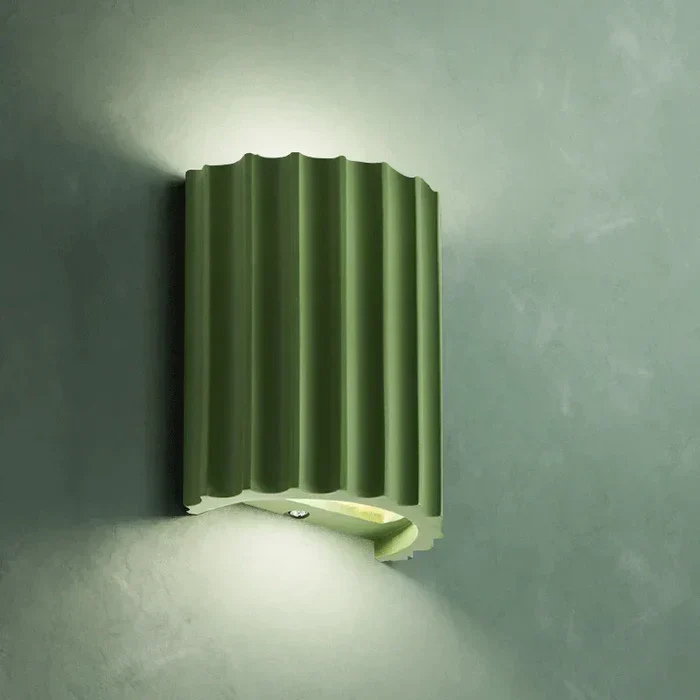 Wandlamp Resin Sculptuur Golvend Nordisch Wit Groen Grijs Slaapkamer Hal | Sansoti