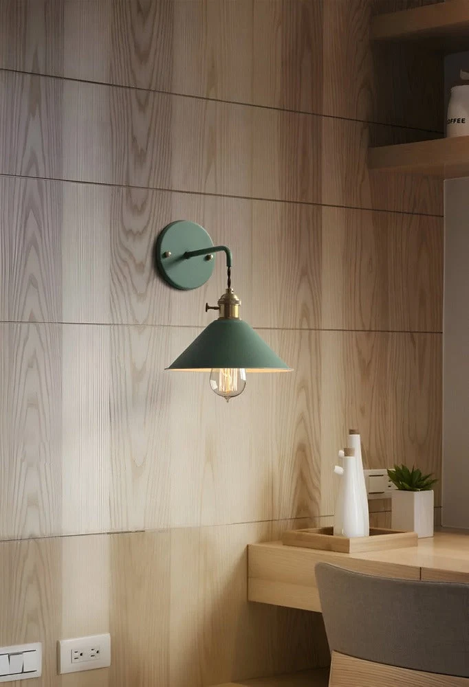 Wandlamp Retro Vintage Metaal Kegelvorm 22cm Industrieel Design | Sansoti