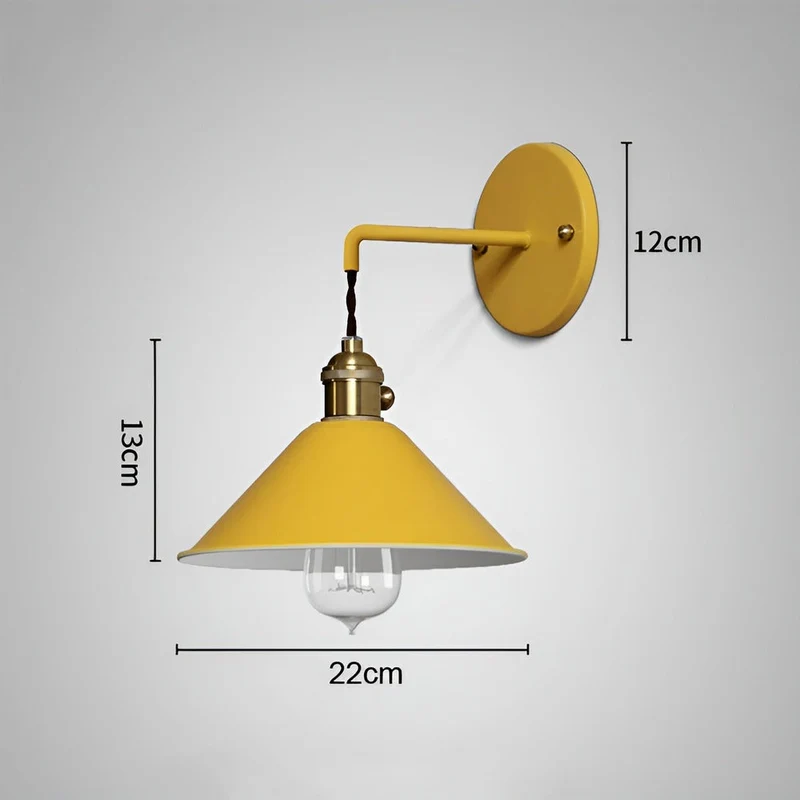 Wandlamp Retro Vintage Metaal Kegelvorm 22cm Industrieel Design | Sansoti
