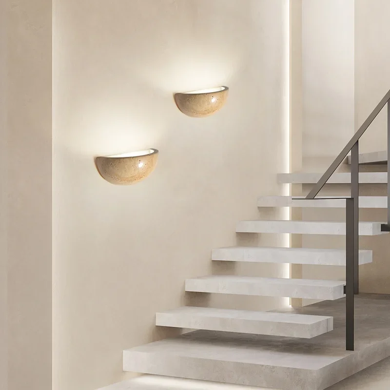 Wandlamp Steen LED Rond 15cm Warm Licht Woonkamer Slaapkamer | Sansoti