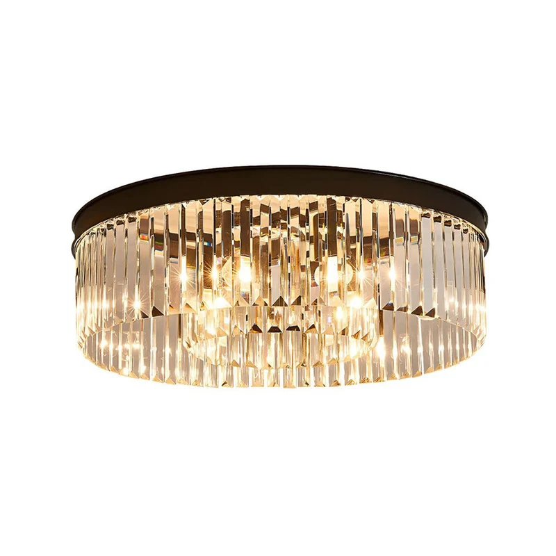 Plafondlamp kristal 40 cm goud 4x E14 woonkamer hal slaapkamer luxe plafondverlichting moderne kristallen lamp | Sansoti