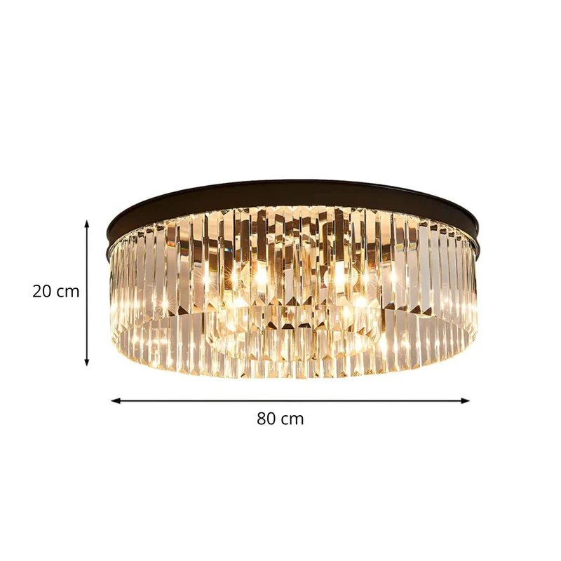 Plafondlamp kristal 40 cm goud 4x E14 woonkamer hal slaapkamer luxe plafondverlichting moderne kristallen lamp | Sansoti