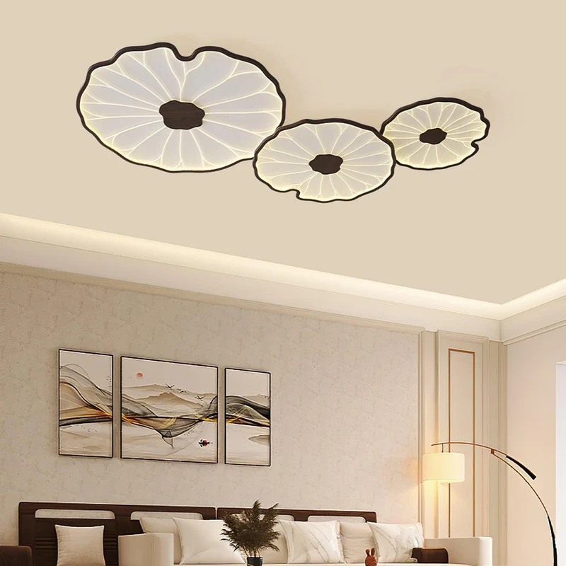 LED plafondlamp houtlook walnoot acryl metaal plafondlamp lage plafonds woonkamer slaapkamer designlamp | Sansoti