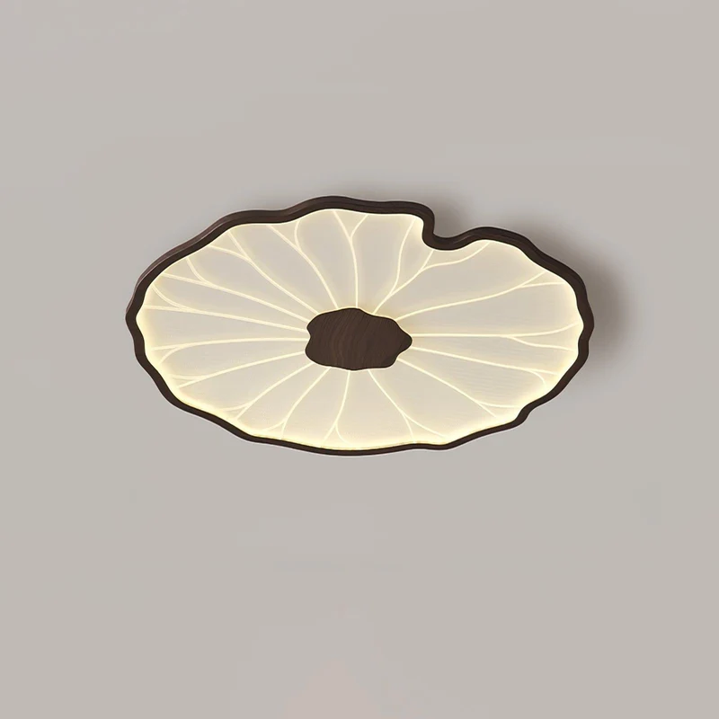 LED plafondlamp houtlook walnoot acryl metaal plafondlamp lage plafonds woonkamer slaapkamer designlamp | Sansoti