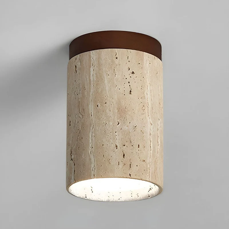 Cilestic Plafondlamp Travertin Hout E27/E26 Beige Hal Slaapkamer Woonkamer Scandinavisch Modern Design Natuurlijke Plafondverlichting | Sansoti