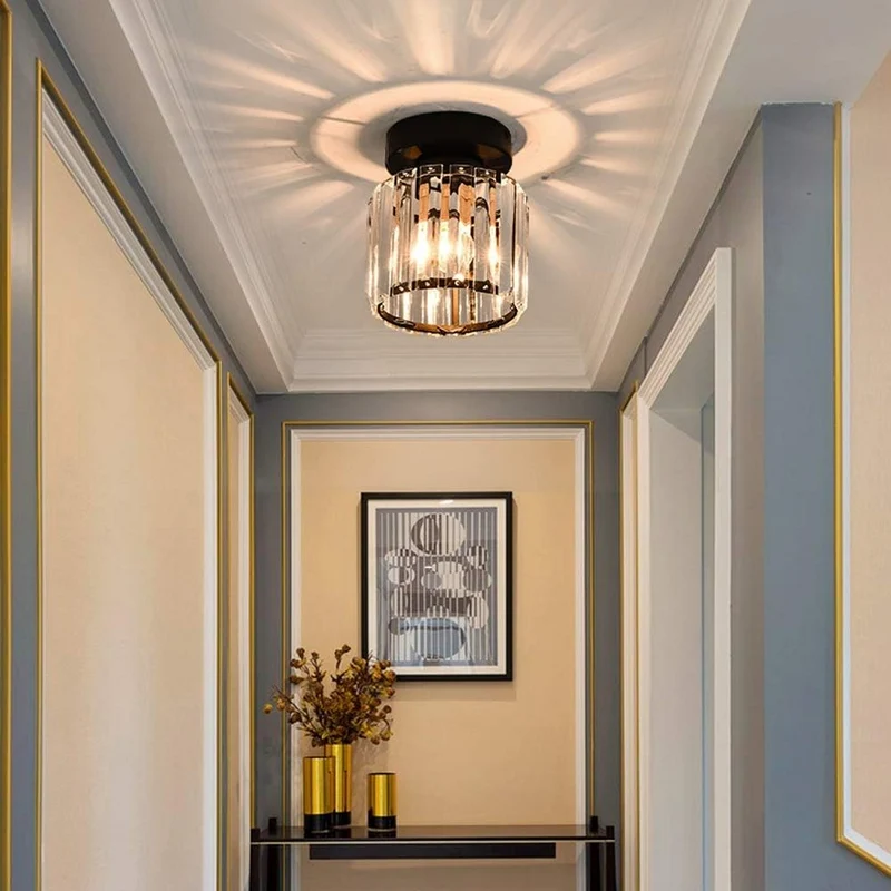 Kilon plafondlamp kristal kubus messing plafond hal woonkamer slaapkamer moderne verlichting compact | Sansoti