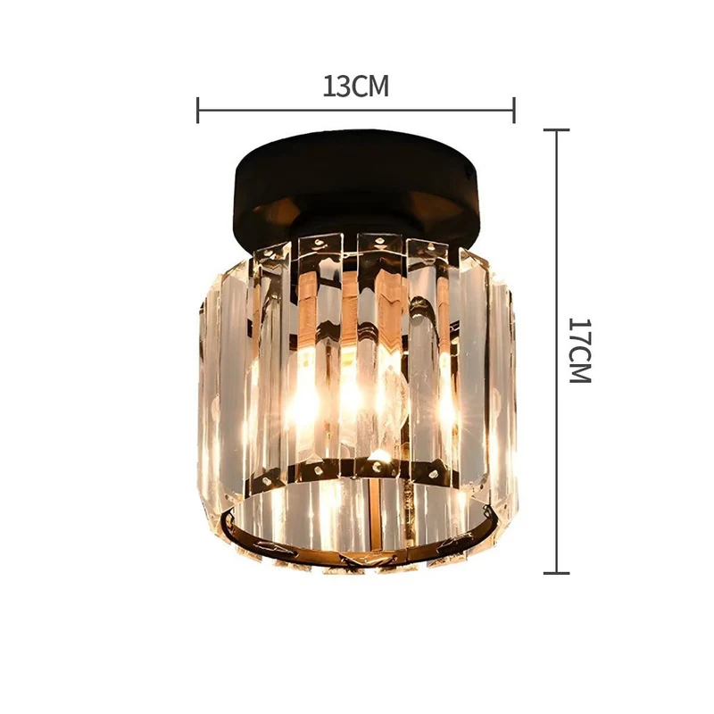 Kilon plafondlamp kristal kubus messing plafond hal woonkamer slaapkamer moderne verlichting compact | Sansoti