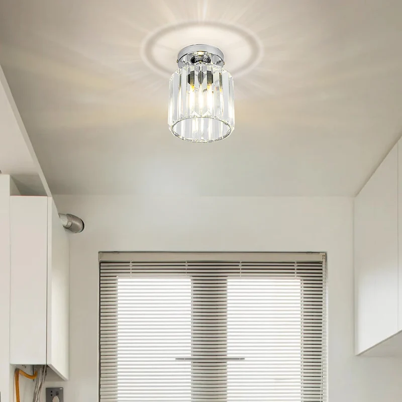 Kilon plafondlamp kristal kubus messing plafond hal woonkamer slaapkamer moderne verlichting compact | Sansoti