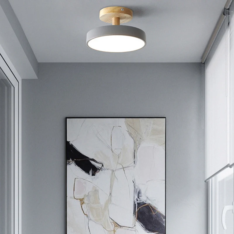 Pedol plafondlamp LED 12W hout groen plafondlamp slaapkamer hal Scandinavisch design moderne verlichting kleine ruimtes | Sansoti