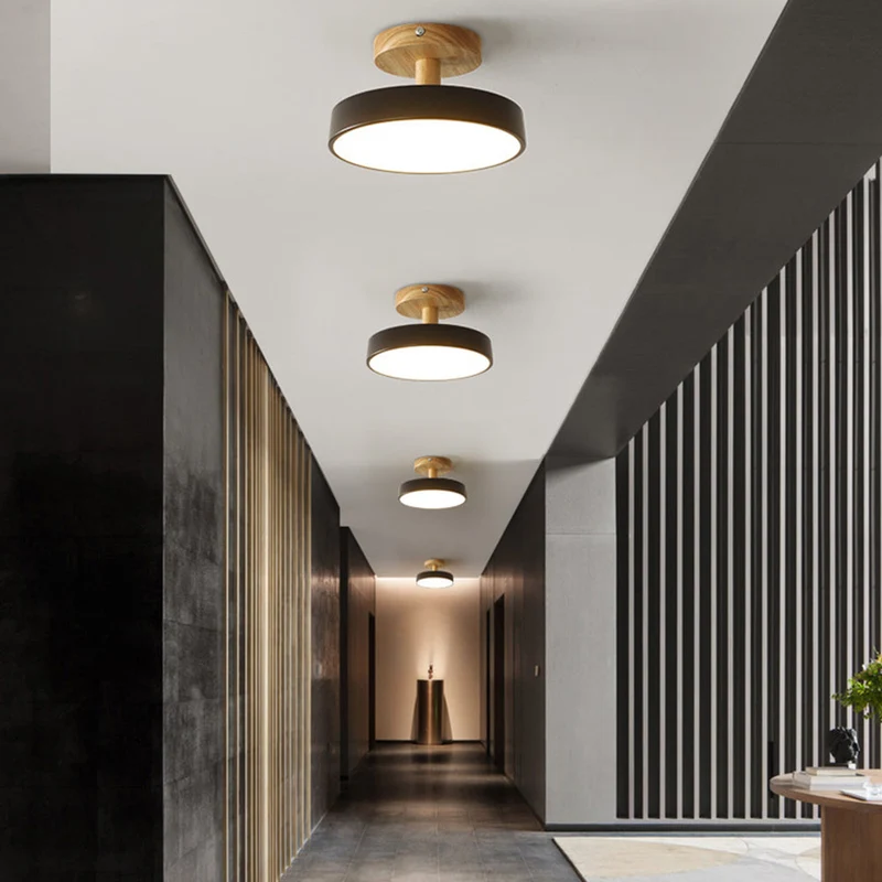 Pedol plafondlamp LED 12W hout groen plafondlamp slaapkamer hal Scandinavisch design moderne verlichting kleine ruimtes | Sansoti