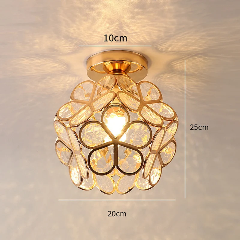Floyem Flower Plafondlamp 20cm Acryl Goud Gang Slaapkamer Bloemdesign Verlichting Compacte Plafondlamp Hal Lamp | Sansoti
