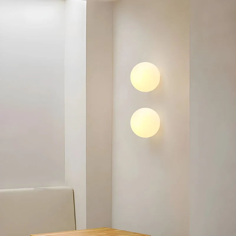 Wandlamp Rond Matglas Minimalistisch Scandinavisch Japandi Stijlvol Woonkamer Slaapkamer | Sansoti