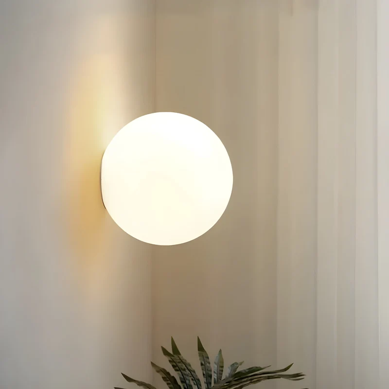 Wandlamp Rond Matglas Minimalistisch Scandinavisch Japandi Stijlvol Woonkamer Slaapkamer | Sansoti
