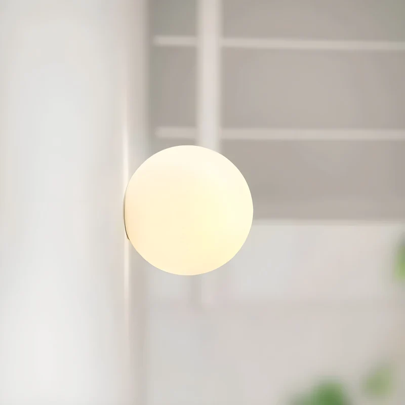 Wandlamp Rond Matglas Minimalistisch Scandinavisch Japandi Stijlvol Woonkamer Slaapkamer | Sansoti
