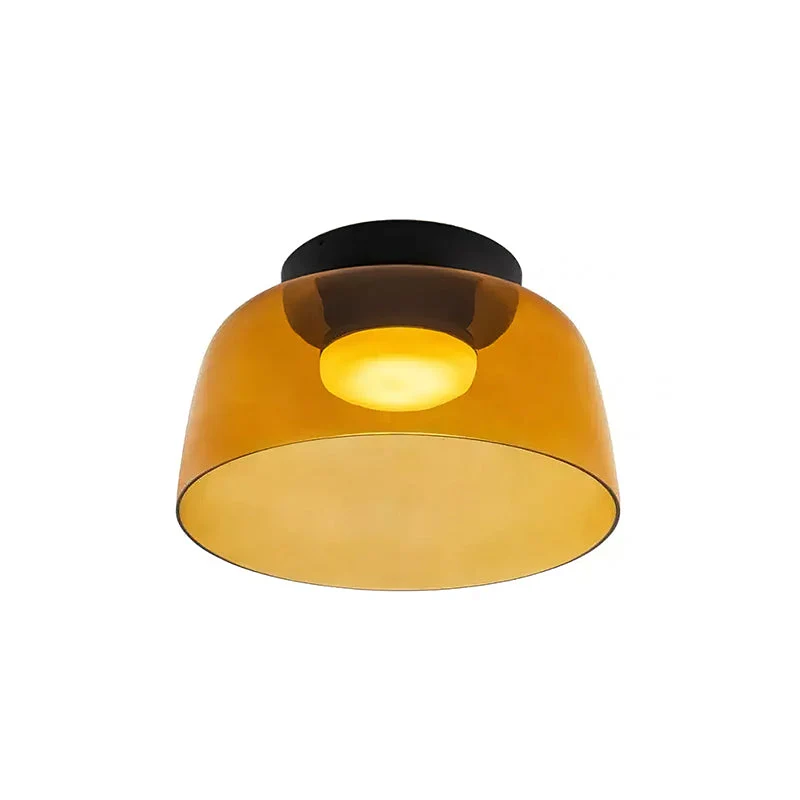 Plafondlamp Gelaagd Glas Metaal Zwart Groen Rookgrijs Oranje LED 32-42cm 3 Lichtkleuren | Sansoti