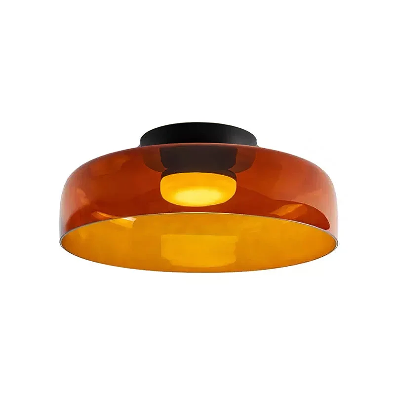 Plafondlamp Gelaagd Glas Metaal Zwart Groen Rookgrijs Oranje LED 32-42cm 3 Lichtkleuren | Sansoti