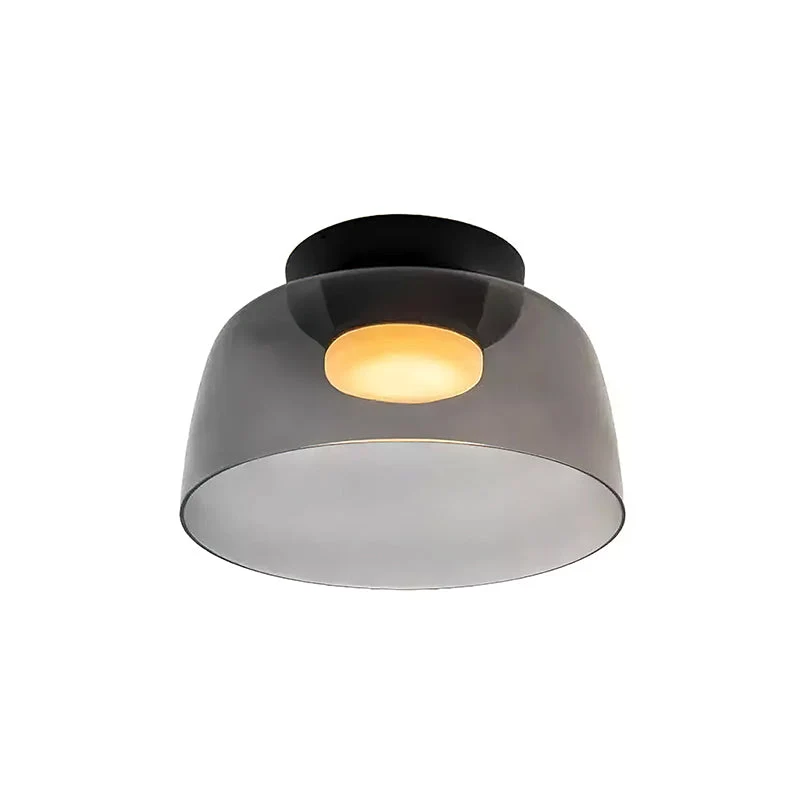 Plafondlamp Gelaagd Glas Metaal Zwart Groen Rookgrijs Oranje LED 32-42cm 3 Lichtkleuren | Sansoti