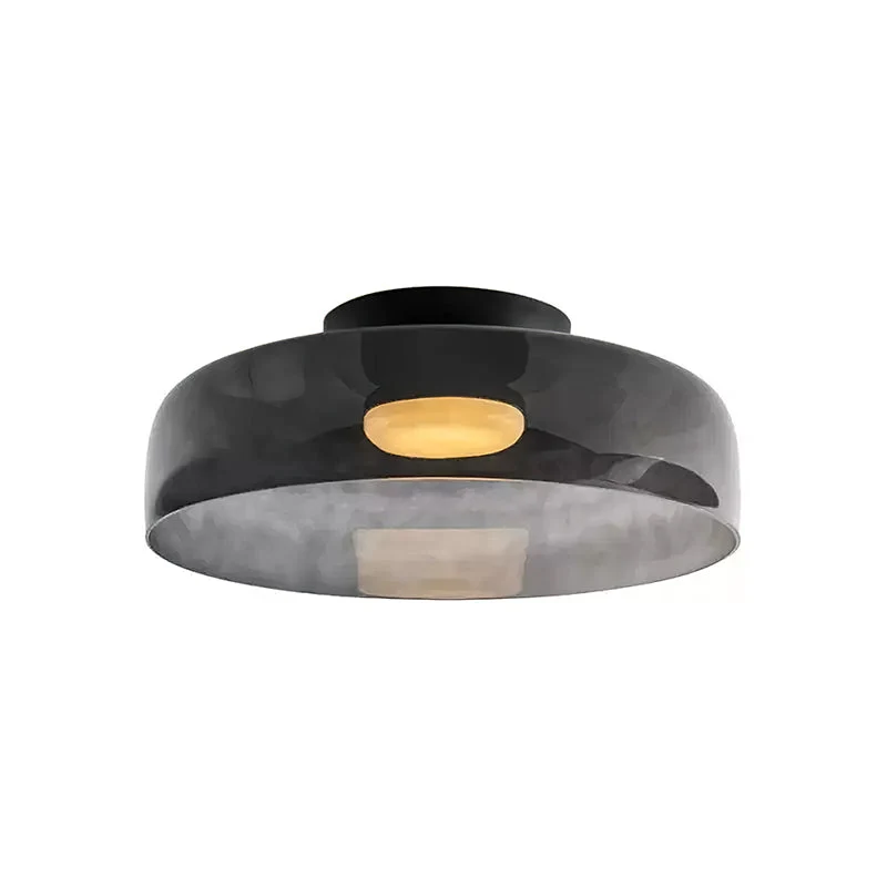 Plafondlamp Gelaagd Glas Metaal Zwart Groen Rookgrijs Oranje LED 32-42cm 3 Lichtkleuren | Sansoti