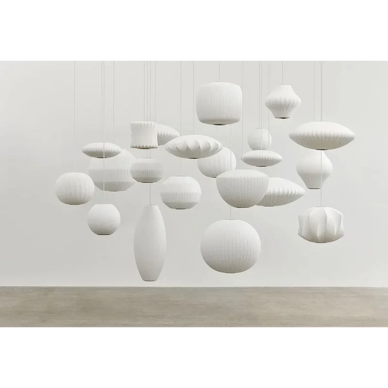 Hanglamp Nelson Bubble Handgebreid Zijde Wit IJzer LED Woonkamer Eetkamer Slaapkamer | Sansoti