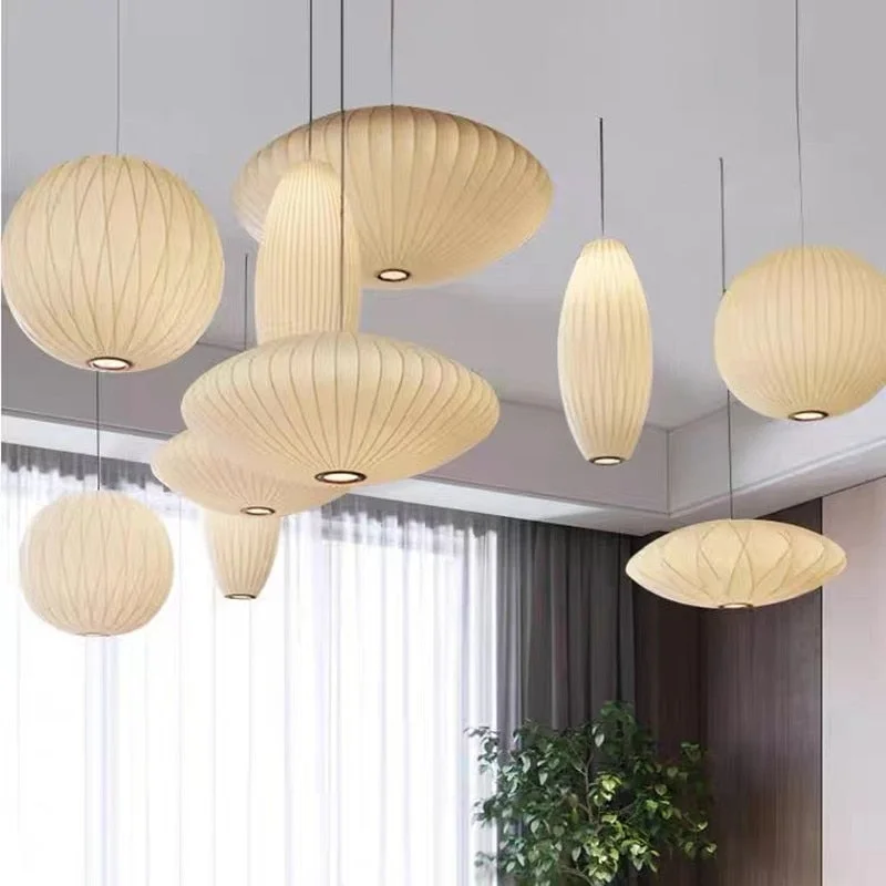 Hanglamp Nelson Bubble Handgebreid Zijde Wit IJzer LED Woonkamer Eetkamer Slaapkamer | Sansoti