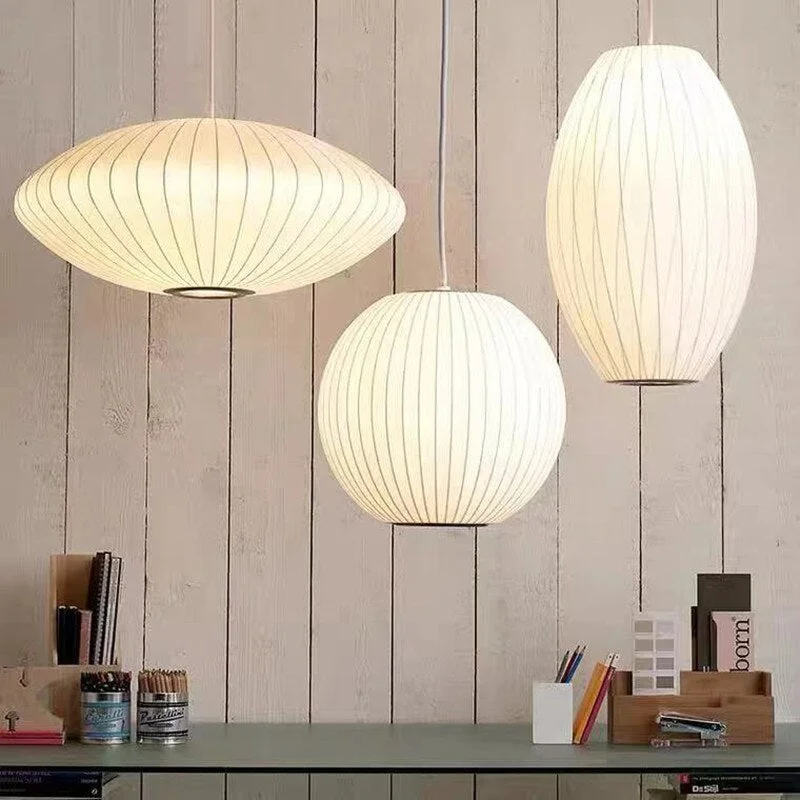 Hanglamp Nelson Bubble Handgebreid Zijde Wit IJzer LED Woonkamer Eetkamer Slaapkamer | Sansoti
