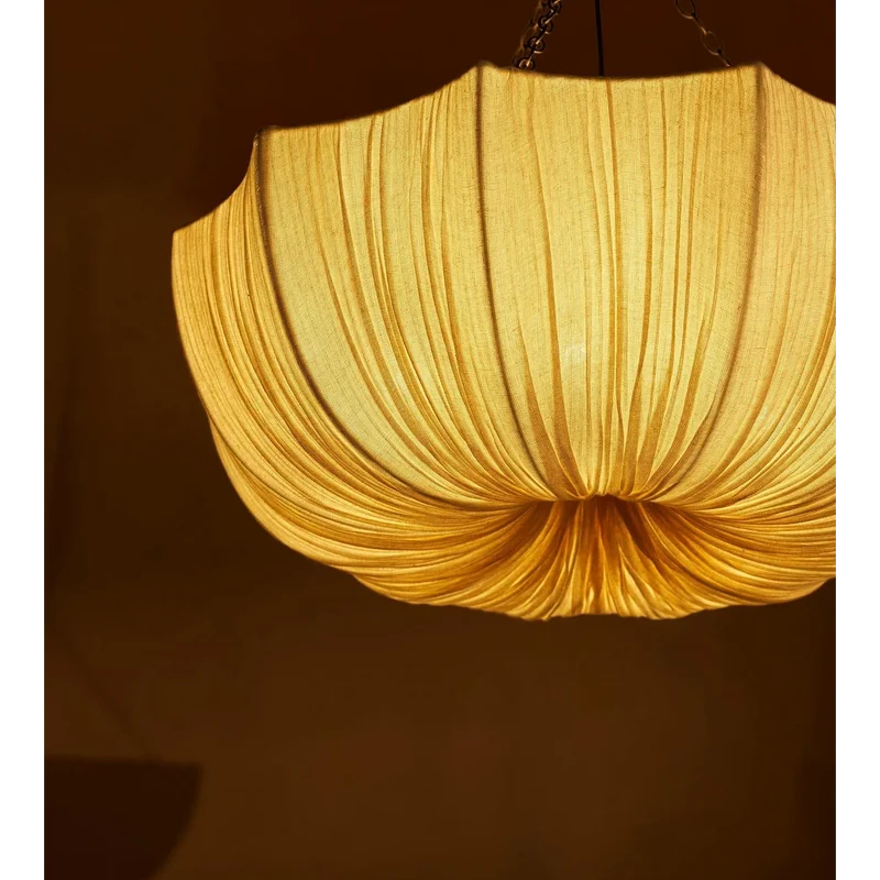 Hanglamp Geplisseerd Stof IJzer Sculpturaal Japandi 40-100cm E27 LED Eetkamer Slaapkamer | Sansoti
