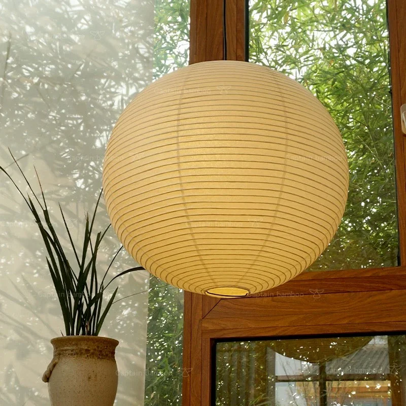 Hanglamp Rijstpapier Wabi-Sabi Japandi Minimalistisch Wit Warm Licht Woonkamer Slaapkamer | Sansoti