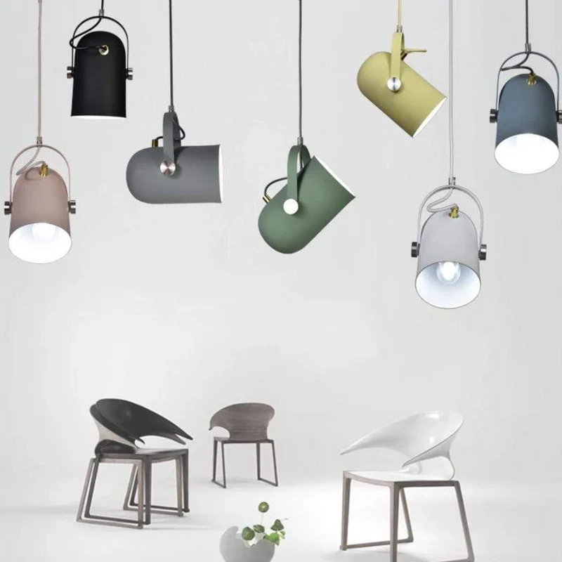 Hanglamp Metaal Verstelbaar Scandinavisch Zwart Groen Geel E27 LED Eetkamer Woonkamer | Sansoti