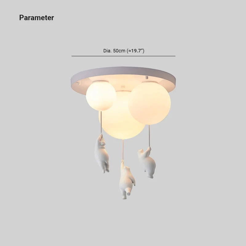 Plafondlamp Kinderkamer Beer Ballon Acryl Metaal Wit Zacht Licht LED E26 Slaapkamer | Sansoti