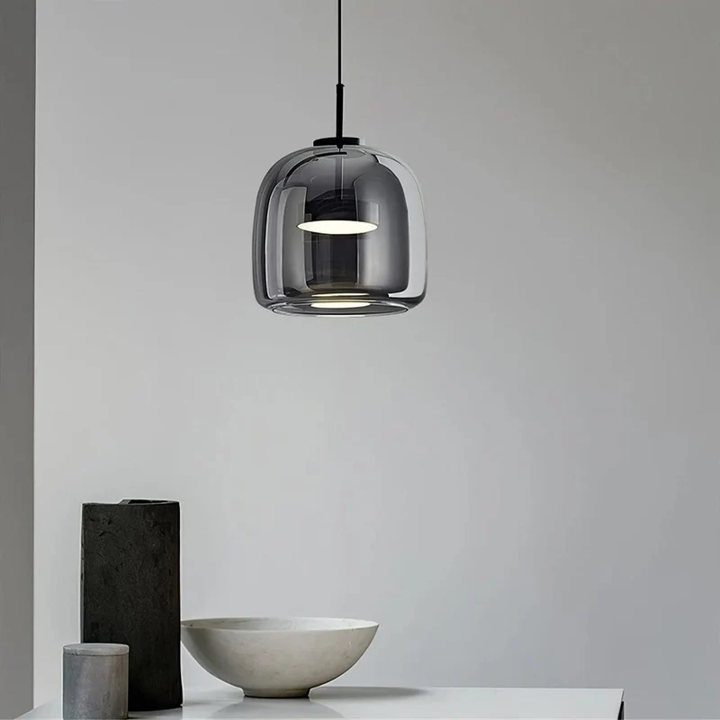 Hanglamp Gerookt Glas Koepel Vintage Minimalistisch LED Keuken Eetkamer Woonkamer Loft | Sansoti