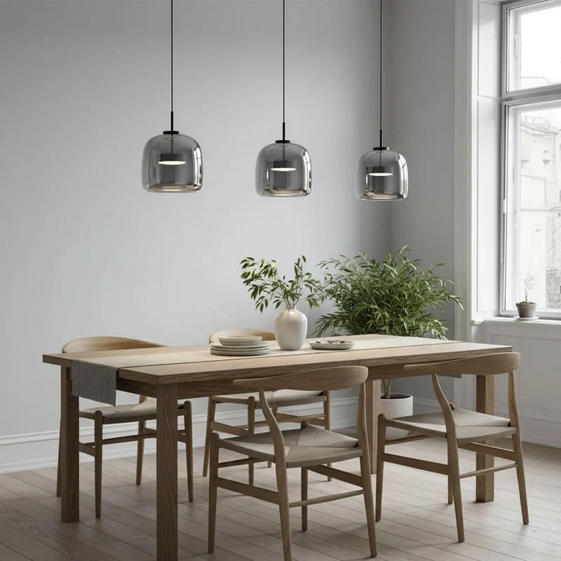 Hanglamp Gerookt Glas Koepel Vintage Minimalistisch LED Keuken Eetkamer Woonkamer Loft | Sansoti
