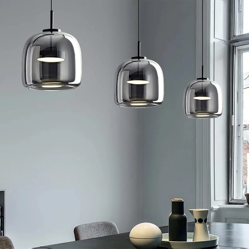 Hanglamp Gerookt Glas Koepel Vintage Minimalistisch LED Keuken Eetkamer Woonkamer Loft | Sansoti