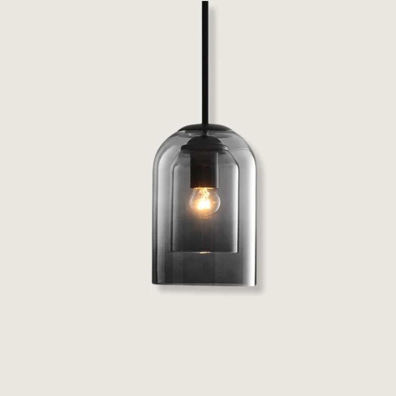 Hanglamp Glas Dubbel E27 Rookglas Amber Vintage Retro Woonkamer Eetkamer Keuken Sfeerverlichting Industrieel Modern | Sansoti