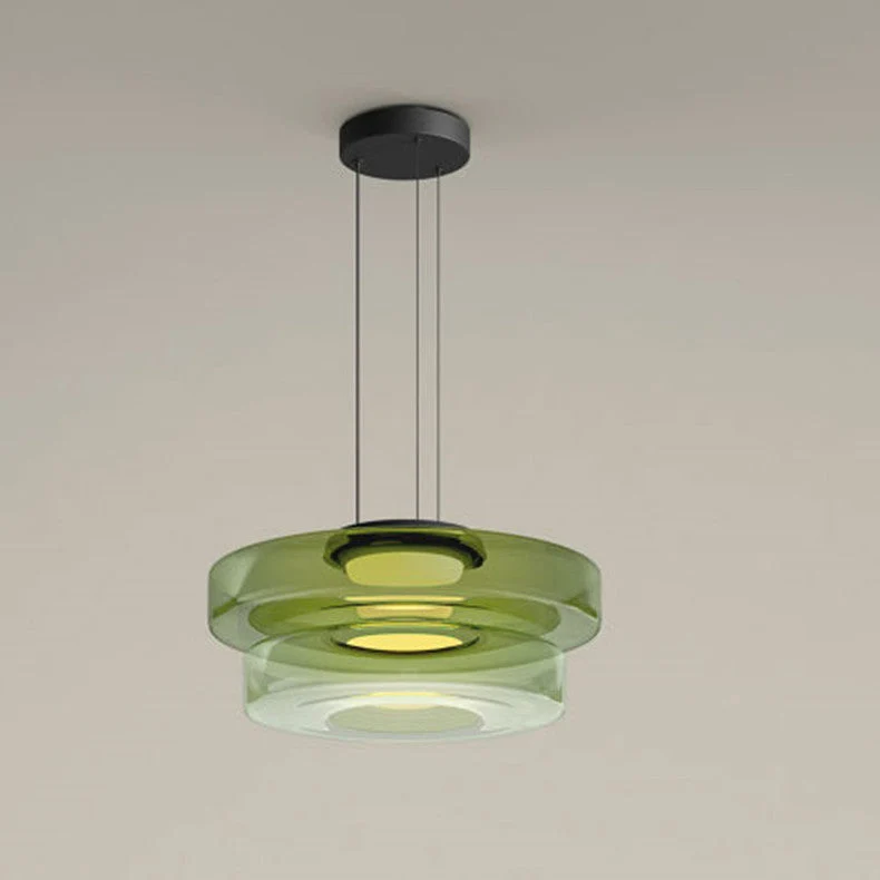 Hanglamp Glas LED Amber Groen Grijs Meerdere Lagen Woonkamer Eetkamer Keuken Moderne Plafondlamp Bauhaus Sfeer | Sansoti